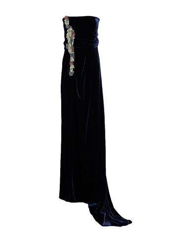 Costarellos Woman Maxi Dress Navy Size 6 Rayon, Silk, Pes In Blue