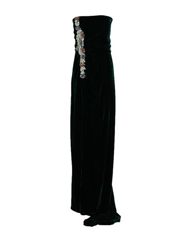Costarellos Woman Maxi Dress Dark Green Size 4 Rayon, Silk, Pes