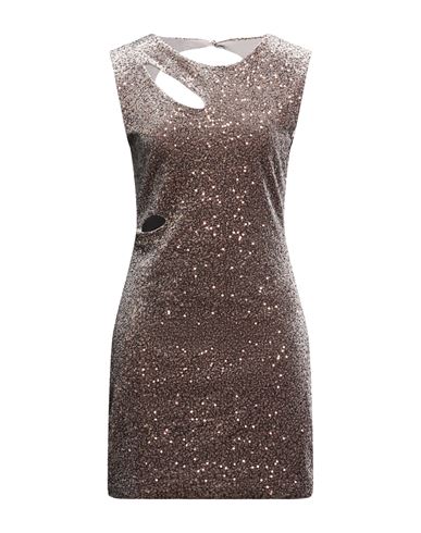 Vicolo Woman Mini Dress Grey Size M Polyester, Elastane In Gray