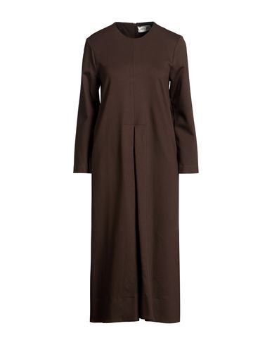 Vestido midi Mujer Marrón chocolate 38 Mujer