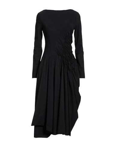 High Woman Midi Dress Black Size 12 Nylon, Elastane