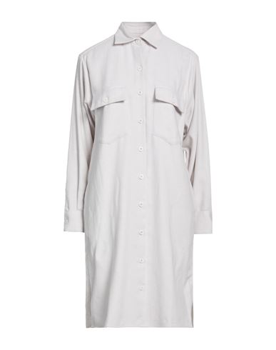Xacus Woman Midi Dress Light Grey Size 8 Cotton In Gray