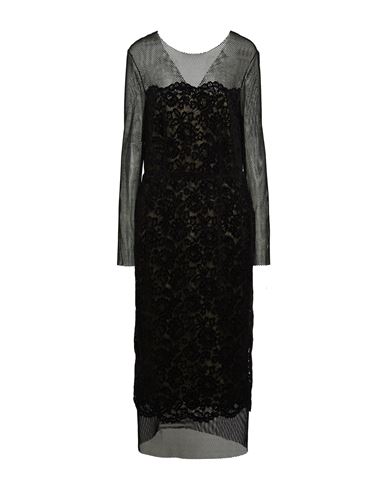 Clips Woman Midi Dress Black Size 10 Polyester, Elastane