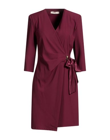 Rinascimento Woman Mini Dress Burgundy Size S Polyester, Elastane In Red