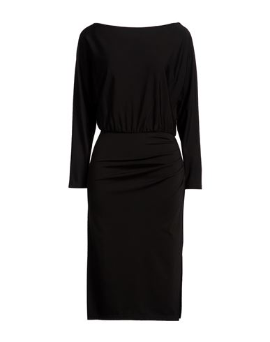 Kaos Woman Midi Dress Black Size 4 Viscose, Polyamide, Elastane
