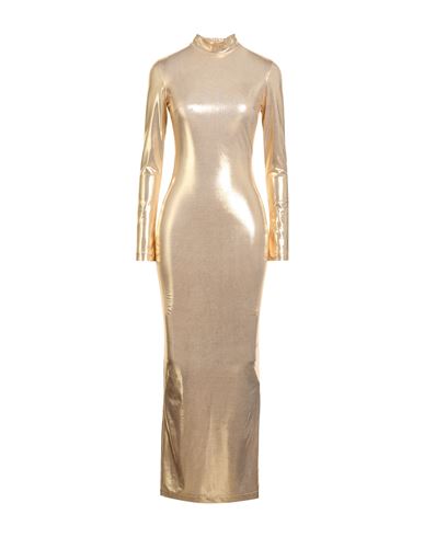Silence Limited Woman Maxi Dress Gold Size S Pes, Elastane