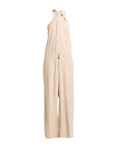 Babylon Woman Jumpsuit Beige Size 6 Viscose, Linen