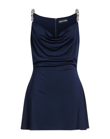 David Koma Woman Mini Dress Midnight Blue Size 4 Viscose
