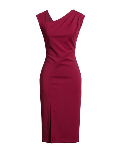 Rinascimento Woman Midi Dress Garnet Size Xl Polyester, Elastane In Burgundy