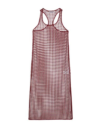Ganni Woman Midi Dress Brick Size Xxs/xs Polyester In Burgundy