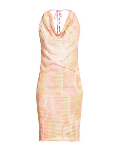 Gaelle Paris Gaëlle Paris Woman Midi Dress Orange Size 1 Cotton, Acrylic, Viscose, Polyester