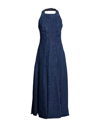 Max & Co . Woman Maxi Dress Blue Size 4 Cotton, Polyester