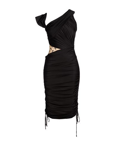 Marine Serre Woman Midi Dress Black Size 4 Polyamide, Elastane