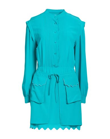 Jacob Cohёn Woman Mini Dress Turquoise Size 2 Silk In Blue