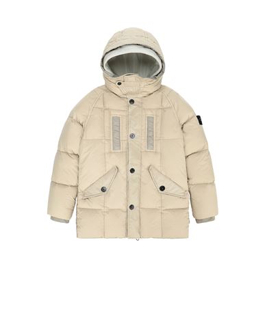 STONE ISLAND JUNIOR 40233 GARMENT DYED CRINKLE REPS NY DOWN Jacket Man Sand EUR 584
