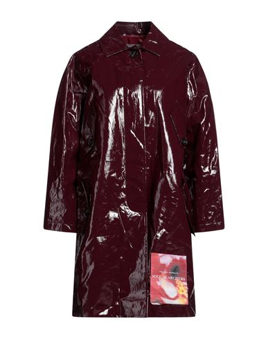 Frankie Morello Woman Overcoat & Trench Coat Deep Purple Size 2 Linen, Polyurethane
