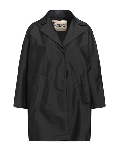 Herno Woman Overcoat & Trench Coat Black Size 8 Polyester, Polyamide, Elastane In Black