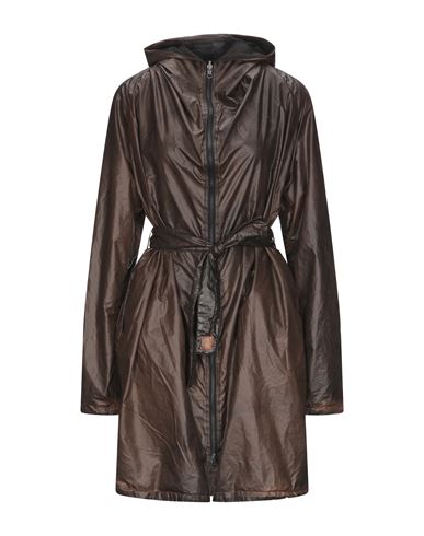 8 By Yoox Leather Full-skirt Trench Coat Woman Coat Cocoa Size 8 Lambskin