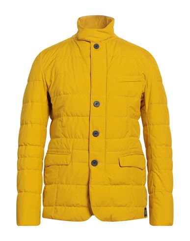 Herno Man Down Jacket Ocher Size 42 Polyester In Yellow