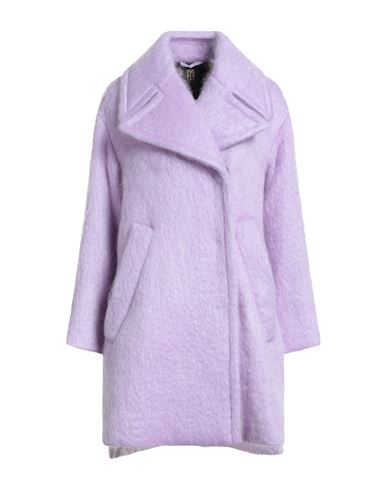 Il Cappottino Woman Coat Lilac Size 4 Mohair Wool, Wool, Polyamide In Purple