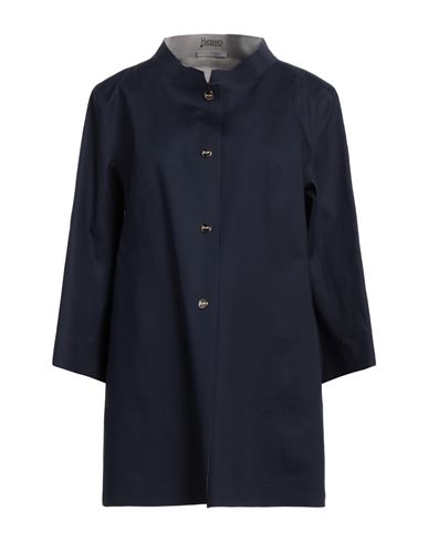 Shop Herno Woman Overcoat & Trench Coat Navy Blue Size 12 Cotton, Elastane