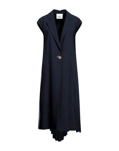 Erika Cavallini Woman Overcoat & Trench Coat Midnight Blue Size 8 Viscose, Virgin Wool, Polyester