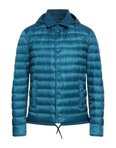 Herno Man Down Jacket Azure Size 46 Polyamide, Polyester In Blue