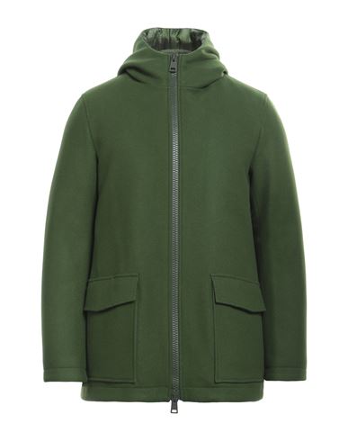 Herno Man Coat Military Green Size 40 Wool, Polyamide