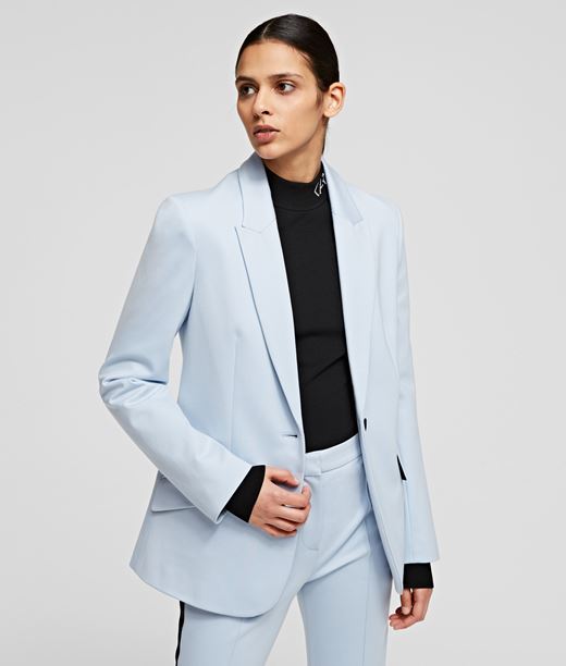 Woman Summer Punto Jacket Light Blue 60% Viscose - 35% Polyamide - 5% Elastane - Size: 6