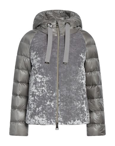 Herno Woman Down Jacket Grey Size 2 Polyester, Elastane, Polyamide, Cotton, Acetate