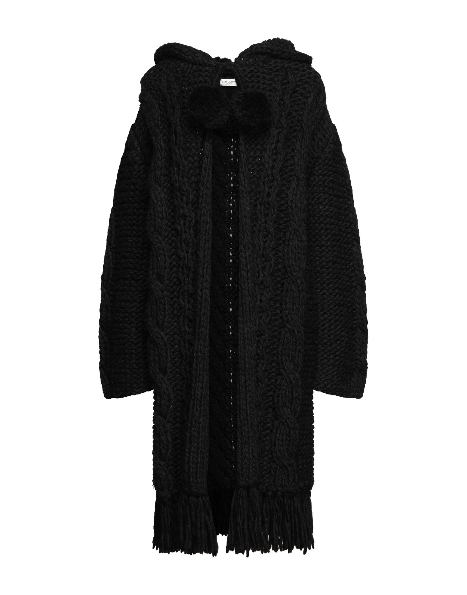 《セール開催中》SAINT LAURENT レディース コート ブラック M ウール 45% / アクリル 30% / 毛（アルパカ） 25%