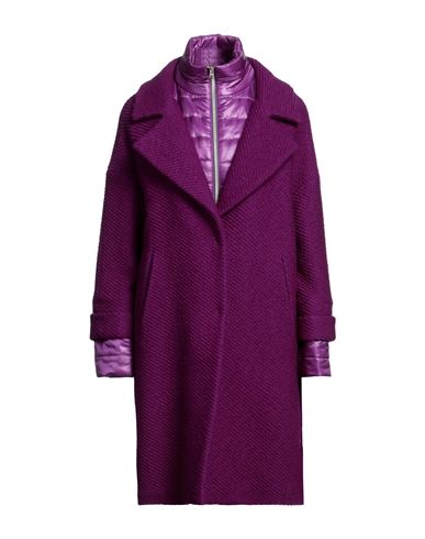 Shop Herno Woman Coat Mauve Size 6 Virgin Wool, Polyamide In Purple