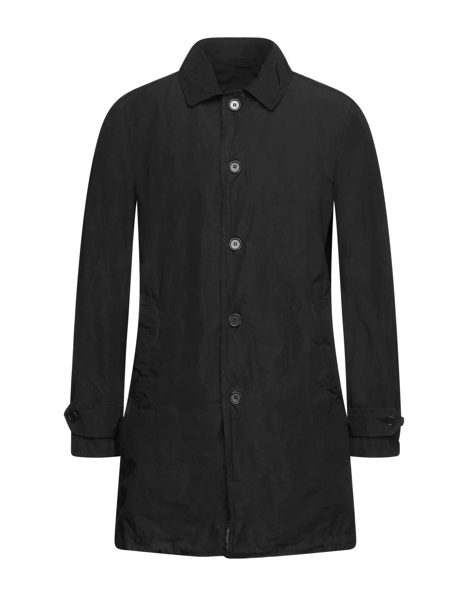 Shop Aspesi Man Overcoat Black Size Xl Polyester, Polyamide