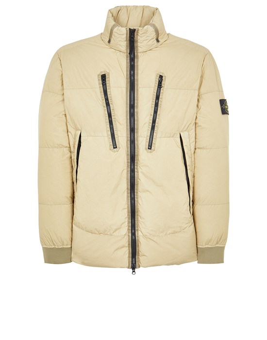 Mid-length jacket Man 40223 GARMENT DYED CRINKLE REPS NY DOWN-TC Front STONE ISLAND