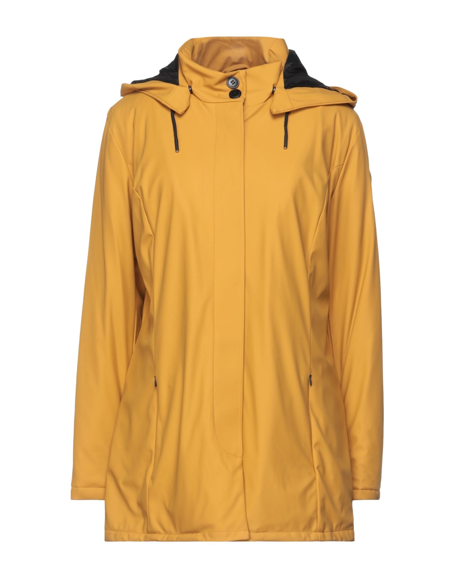 Shop Homeward Clothes Woman Coat Ocher Size Xl Polyester In Yellow