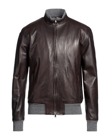Barba Napoli Man Jacket Dark Brown Size 42 Soft Leather