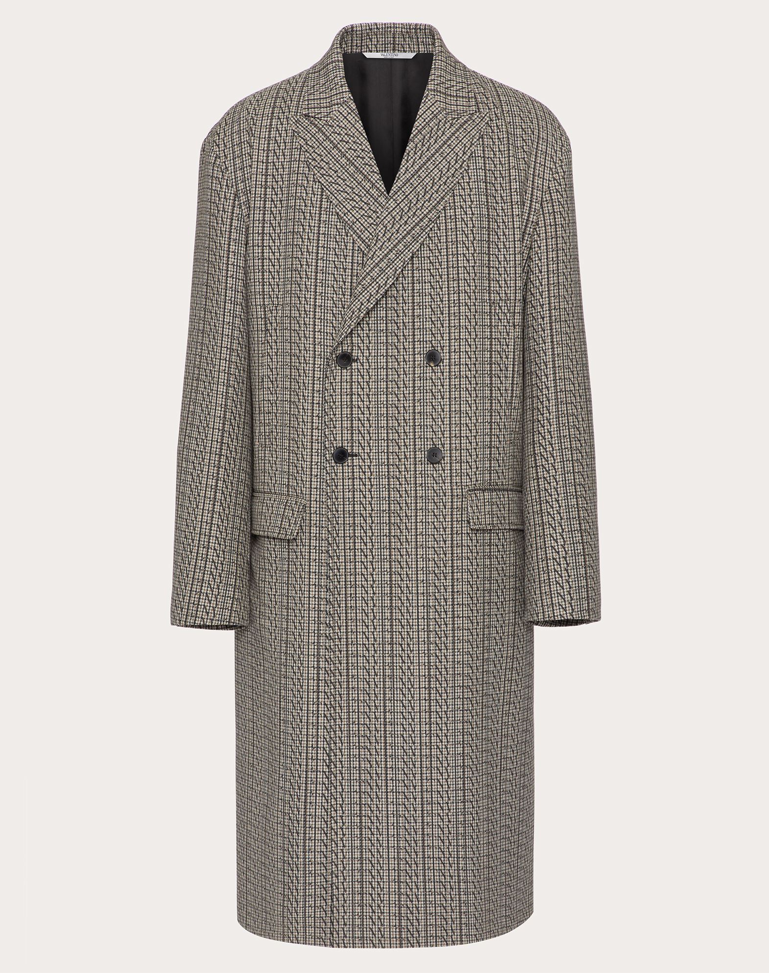 Click to view more detailed imagery on our partner's website Valentino Uomo Vltn Times Wool Coat In Grau