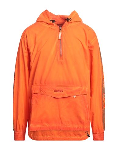 Guess Man Jacket Orange Size L Nylon
