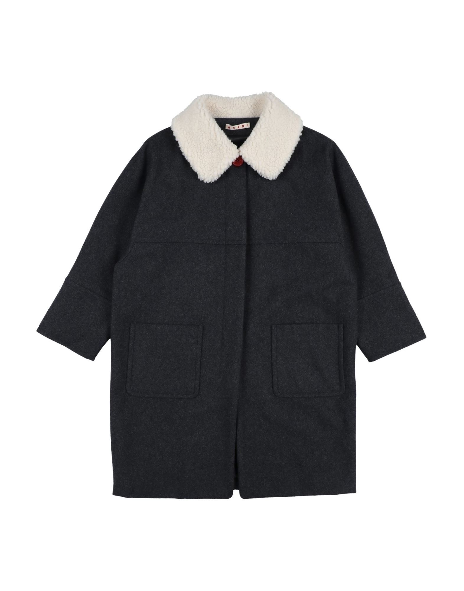 《セール開催中》MARNI ガールズ 9-16 歳 コート スチールグレー 10 ウール 65% / ポリエステル 26% / ナイロン 7% / レーヨン 2%