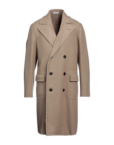 Boglioli Man Coat Sand Size 38 Virgin Wool, Polyester In Beige