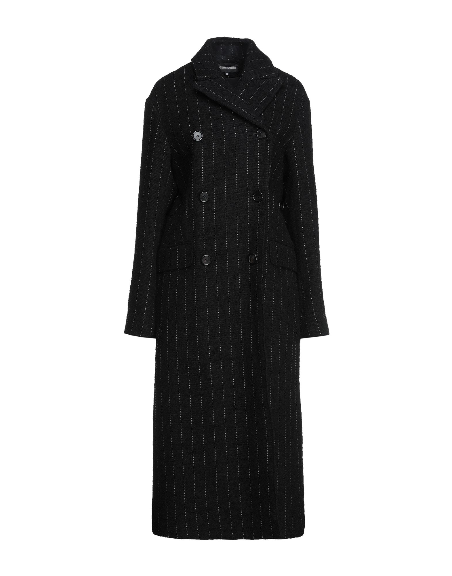 《セール開催中》ANN DEMEULEMEESTER レディース コート ブラック 38 リネン 45% / ウール 29% / ポリエステル 12% / 毛（アルパカ） 9% / ナイロン 5%