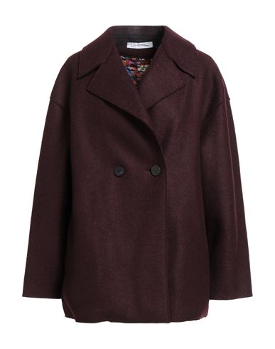Harris Wharf London Woman Coat Plum Size 10 Virgin Wool In Burgundy