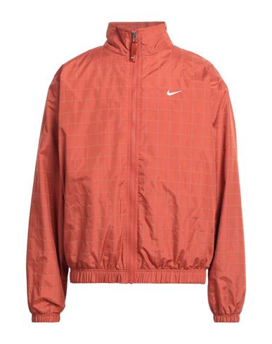 Nike Man Jacket Rust Size L Polyester In Red