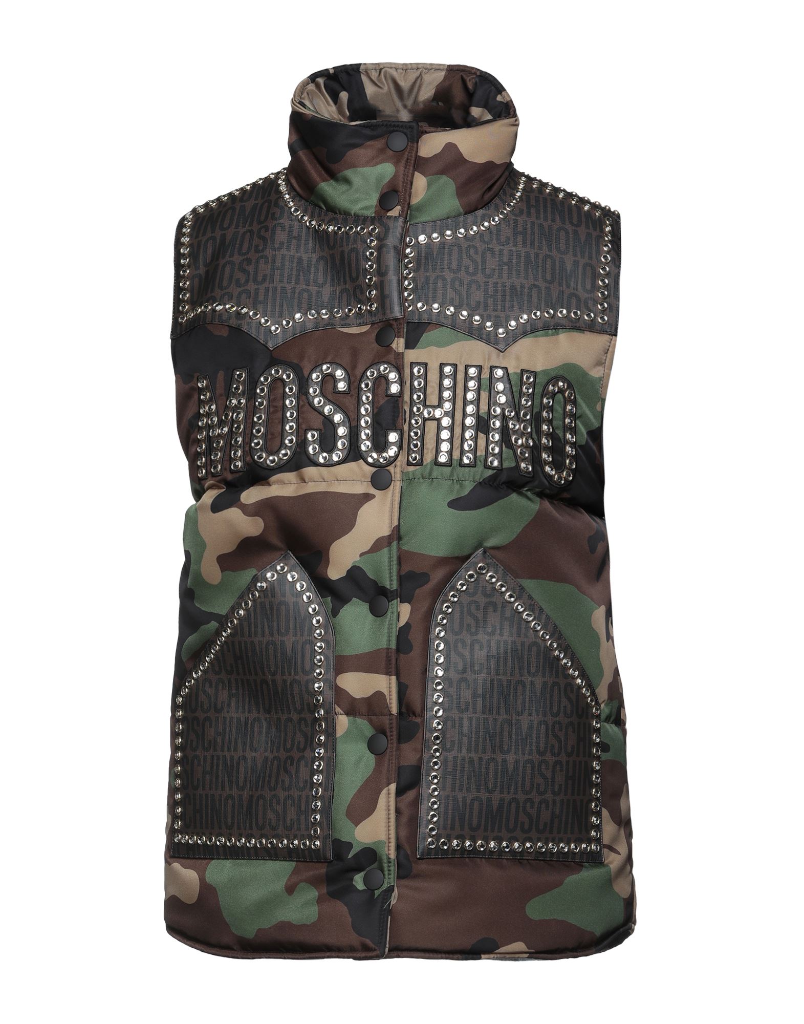 《セール開催中》BOUTIQUE MOSCHINO レディース ブルゾン ミリタリーグリーン 40 ナイロン 100% / ポリウレタン / ポリエステル / コットン