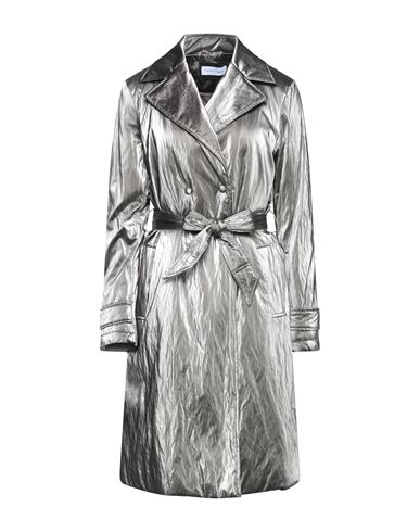 Woman Overcoat & Trench Coat Lead Size 8 Viscose, Polyester, Cotton, Metallic fiber