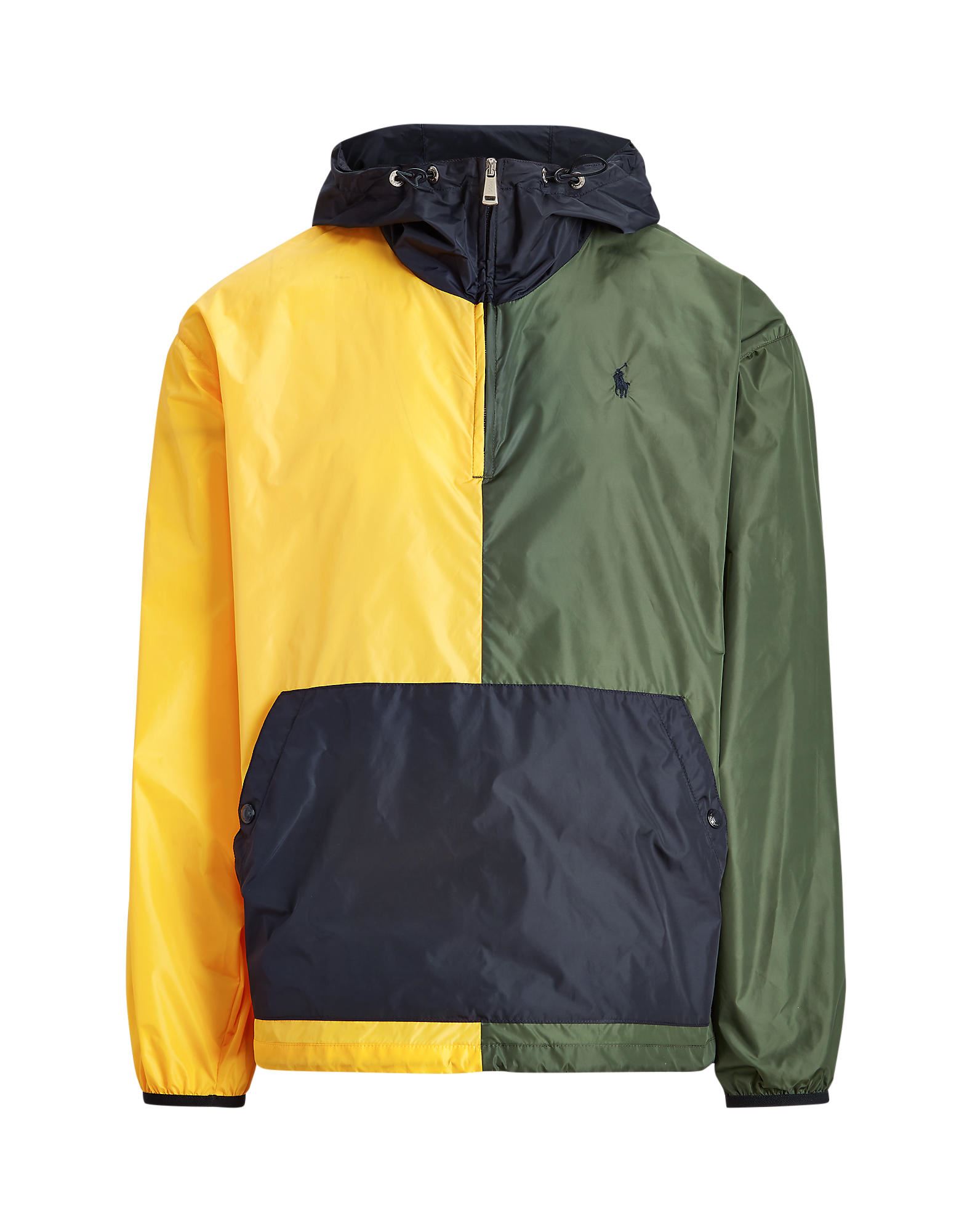 《セール開催中》POLO RALPH LAUREN メンズ ブルゾン ミリタリーグリーン S リサイクル ナイロン 100% COLOR-BLOCKED WATER-REPELLENT JACKET