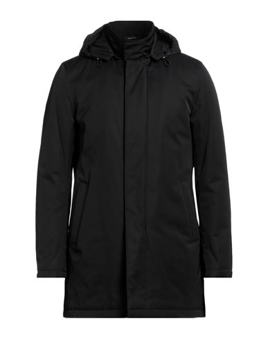 Angelo Nardelli Man Coat Black Size 44 Polyester, Cotton