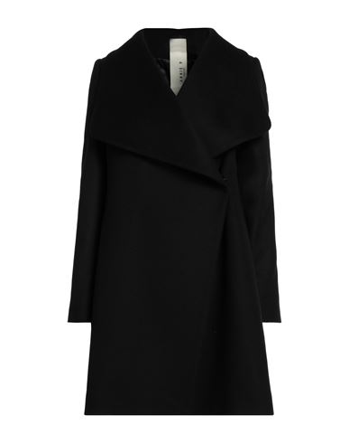 Annie P . Woman Coat Black Size 10 Virgin Wool, Polyamide, Cashmere