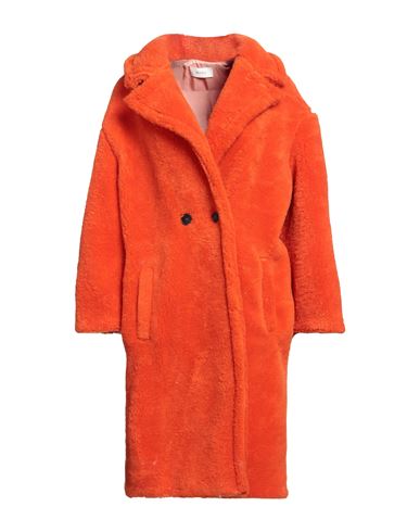 Vicolo Woman Coat Orange Size M Acrylic, Polyester, Wool