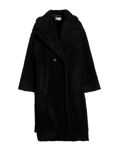 Vicolo Woman Coat Black Size S Acrylic, Polyester, Wool